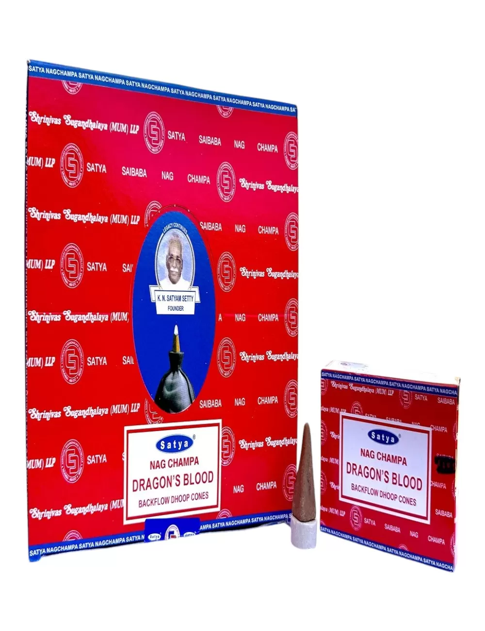 SBC-1 : Satya - Dragon Blood Backflow Dhoop Cones - 12 Packets Of 10 Cones Each