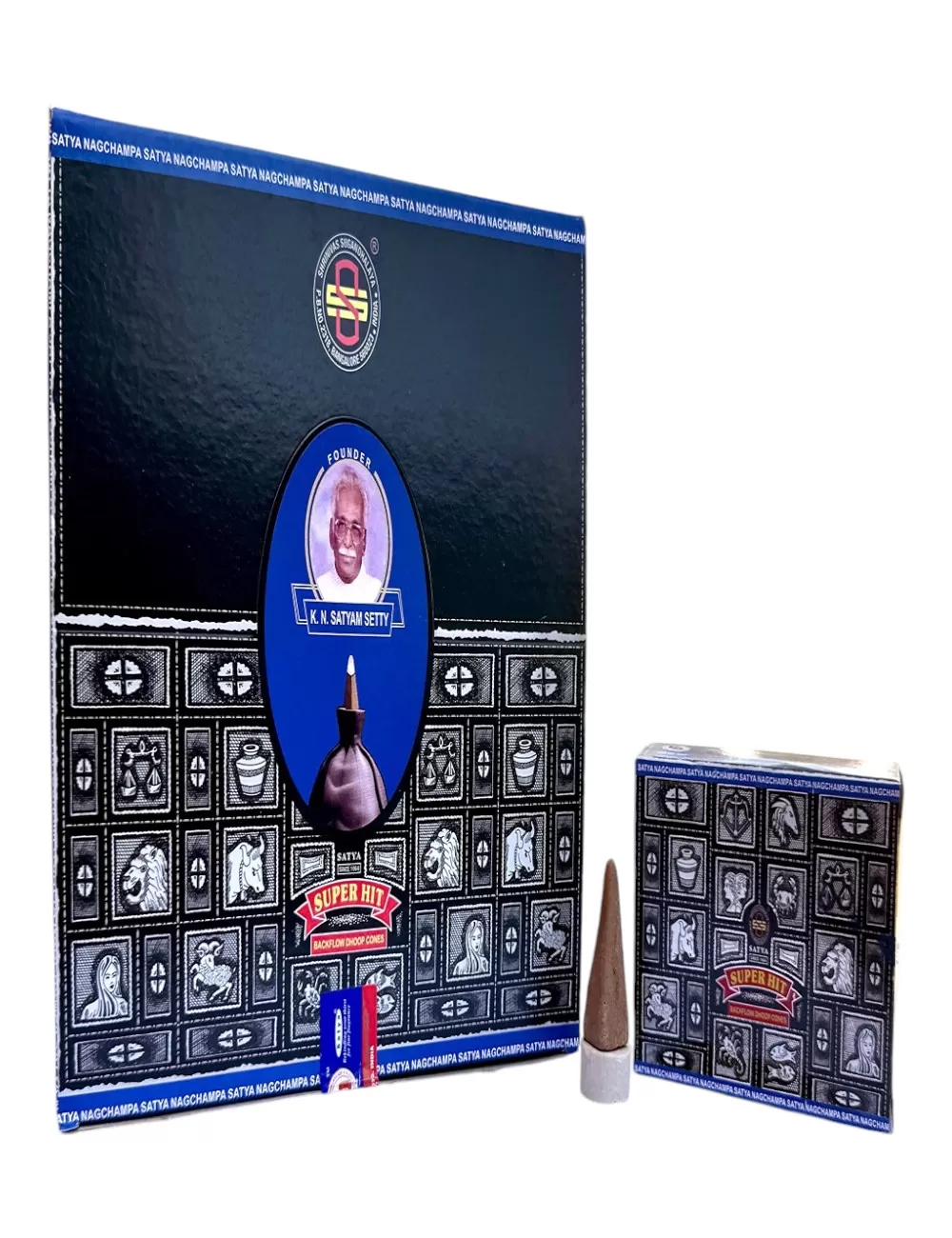 SBC-5 : Satya - Superhit Backflow Dhoop Cones - 12 Packets Of 10 Cones Each