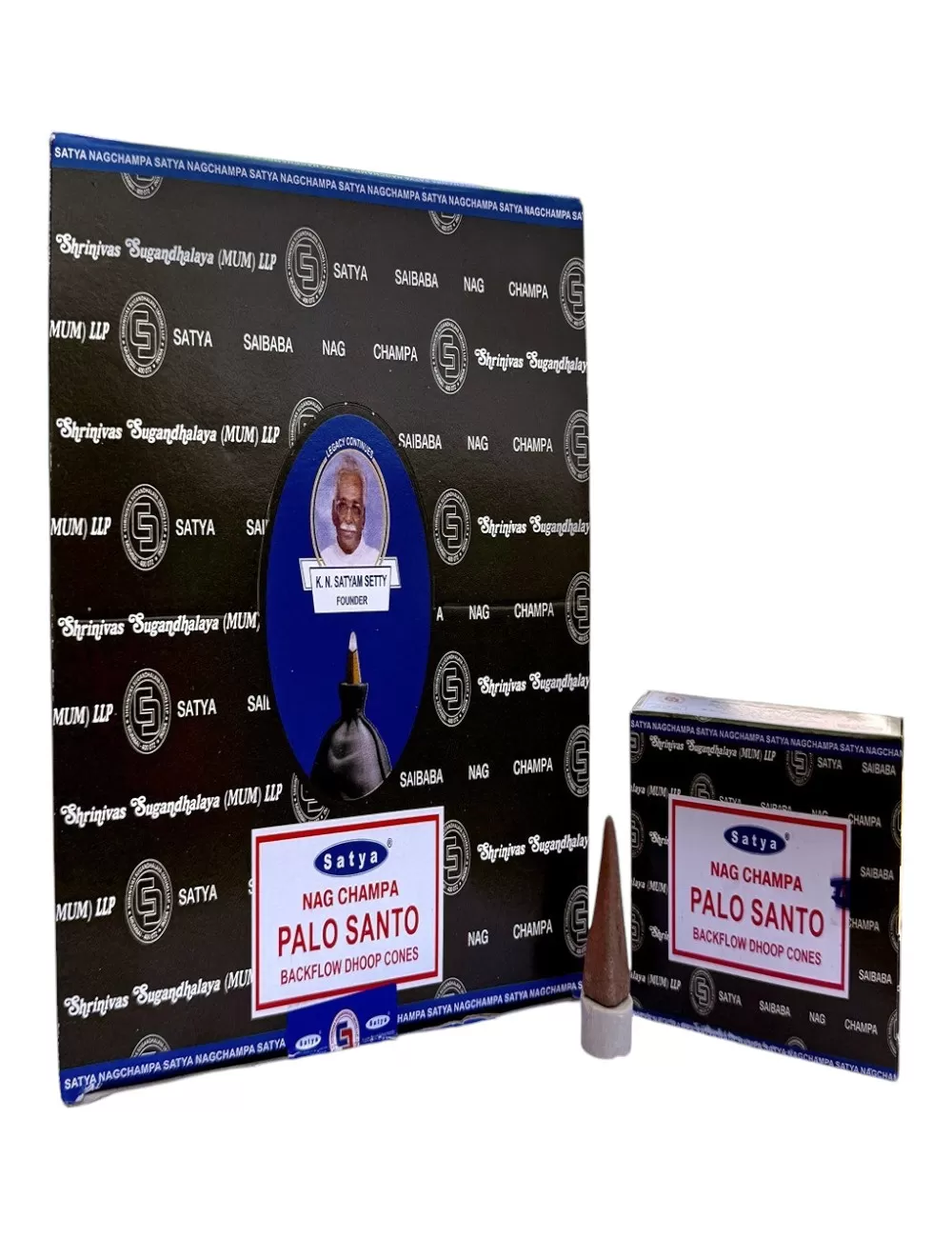 SBC-2 : Satya - Palo Santo Backflow Dhoop Cones - 12 Packets Of 10 Cones Each