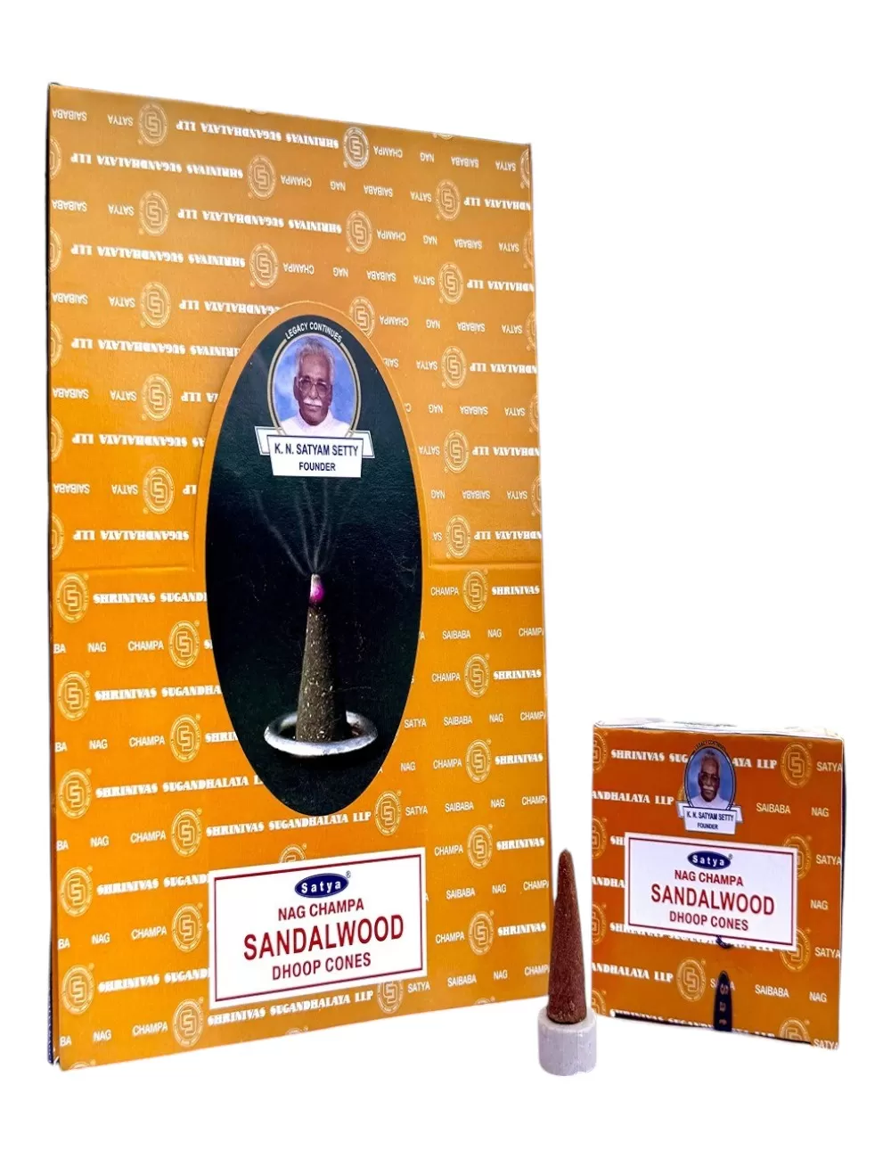 SC-4 : Satya - Sandalwood Masala Dhoop Cones - 12 Packets Of 12 Cones and 1 Stand Each