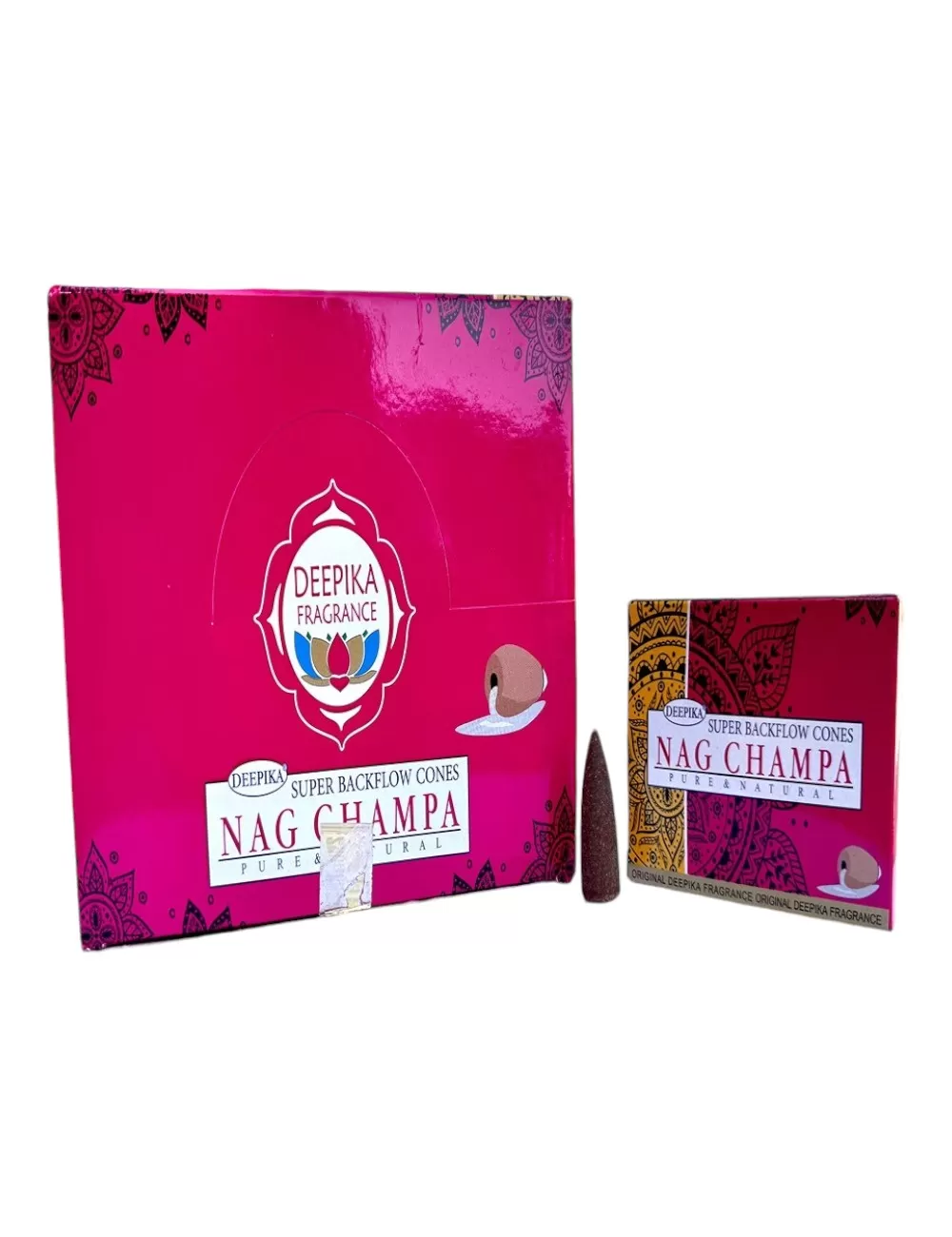 DBC-1 : Deepika Nag Champa Super Backflow Dhoop Cones - 12 Packets Of 10 Cones Each