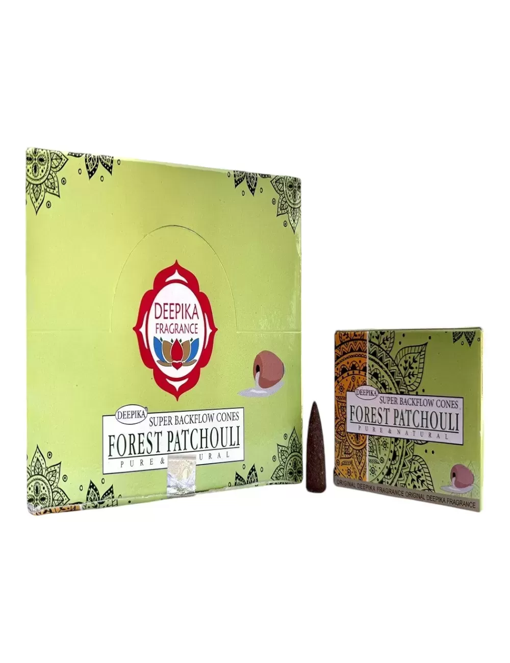 DBC-9 : Deepika Forest Patchouli Super Backflow Dhoop Cones - 12 Packets Of 10 Cones Each