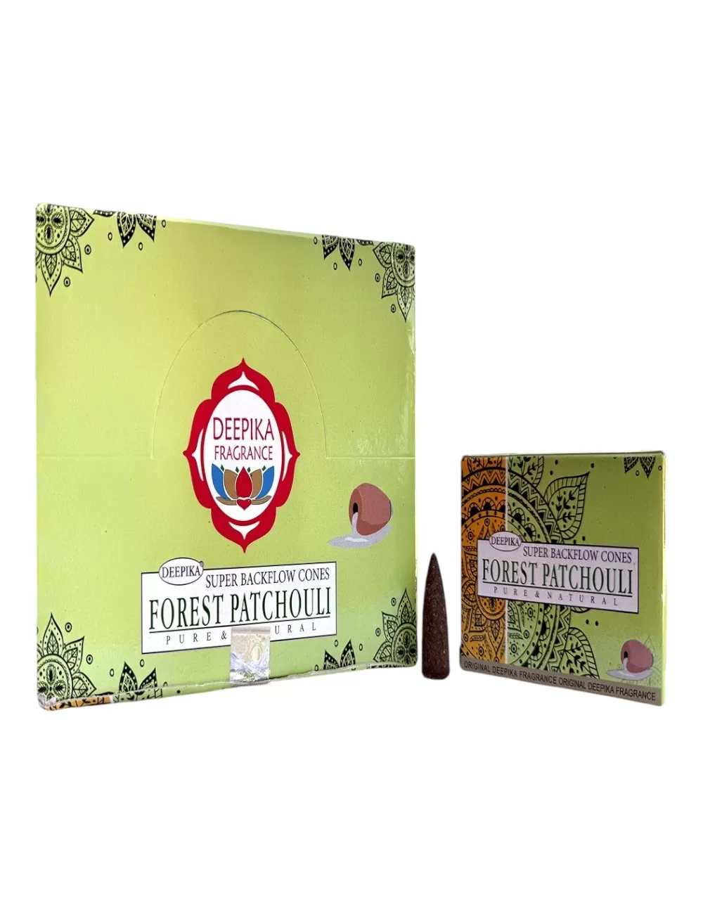 DBC-9 : Deepika Forest Patchouli Super Backflow Dhoop Cones - 12 Packets Of 10 Cones Each