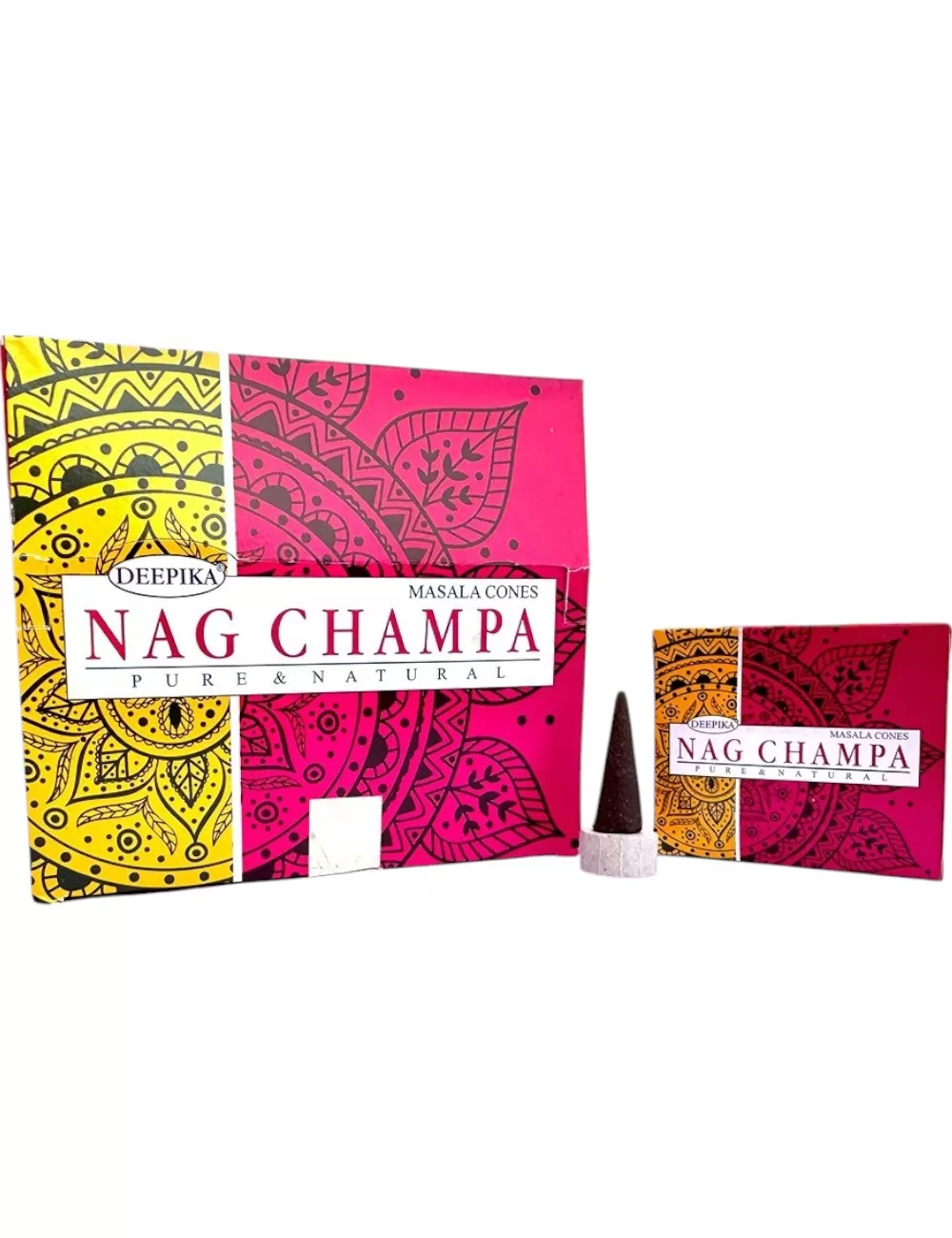 DC-5 : Deepika Nag Champa Masala Cones - 8 Packets Of 10 Cones  and 1 Stand Each