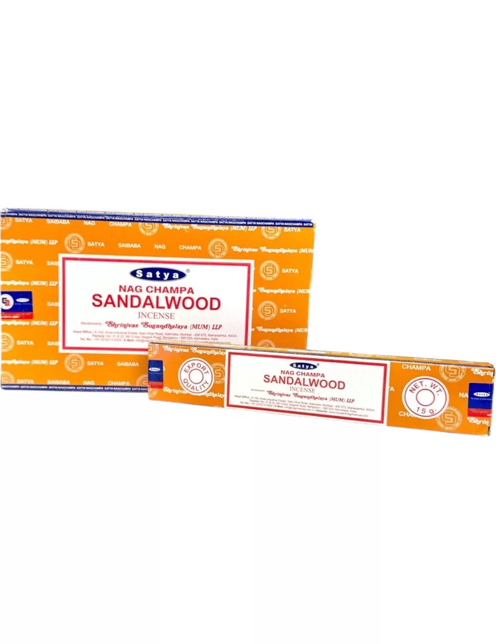Satya - Nag Champa Sandalwood Incense - 12 Packets Of 15 gms Each