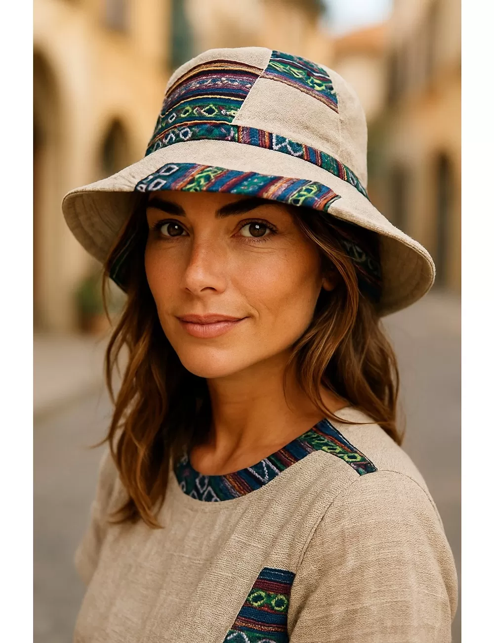 SF-72 : Patchwork Natural Hemp Hats