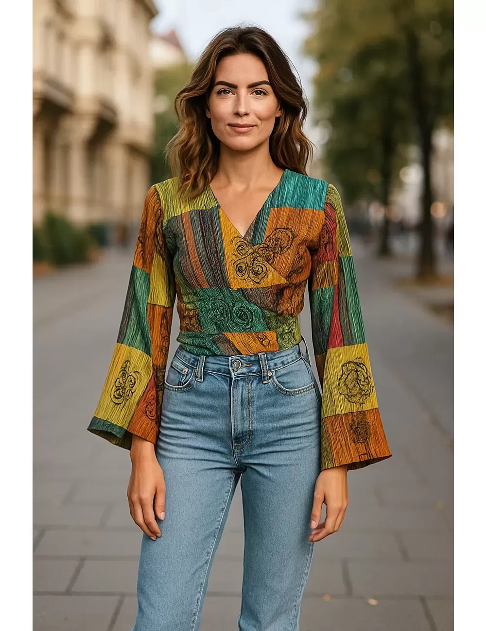 SF-83 : Patchwork Tie Top