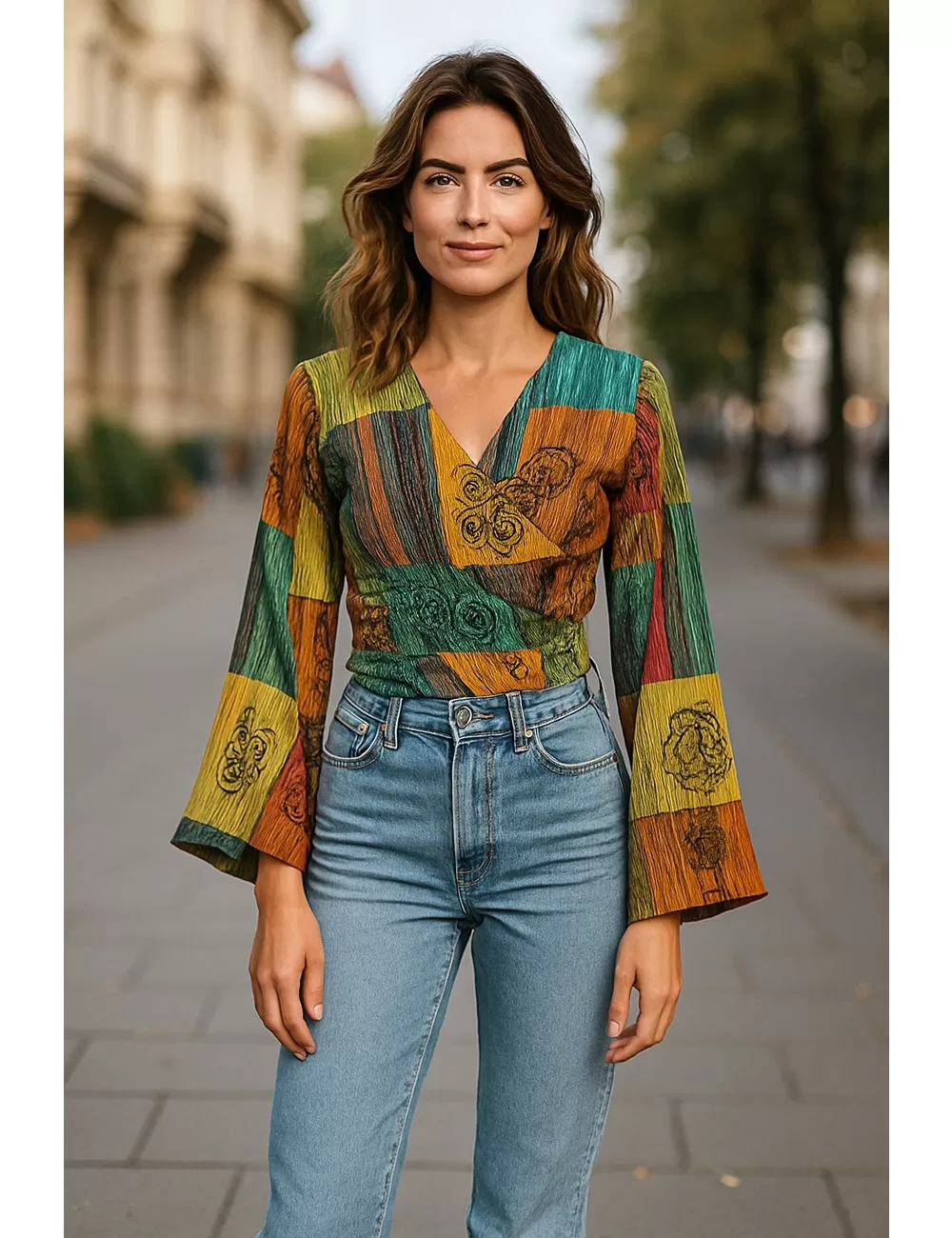 SF-83 : Patchwork Tie Top