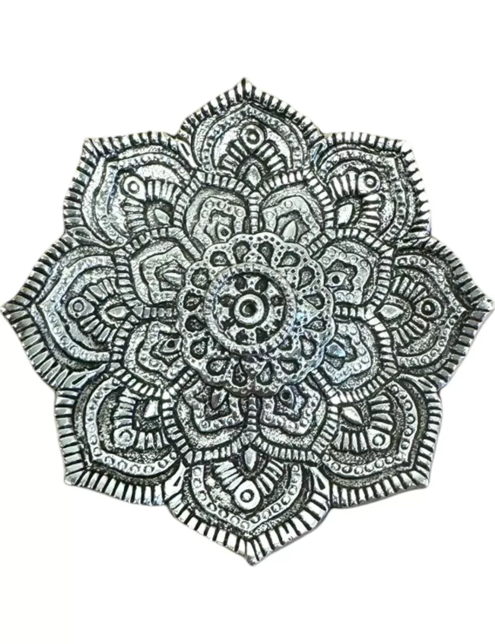 SIH-23: Aluminum Carved Incense Holder - Mandala