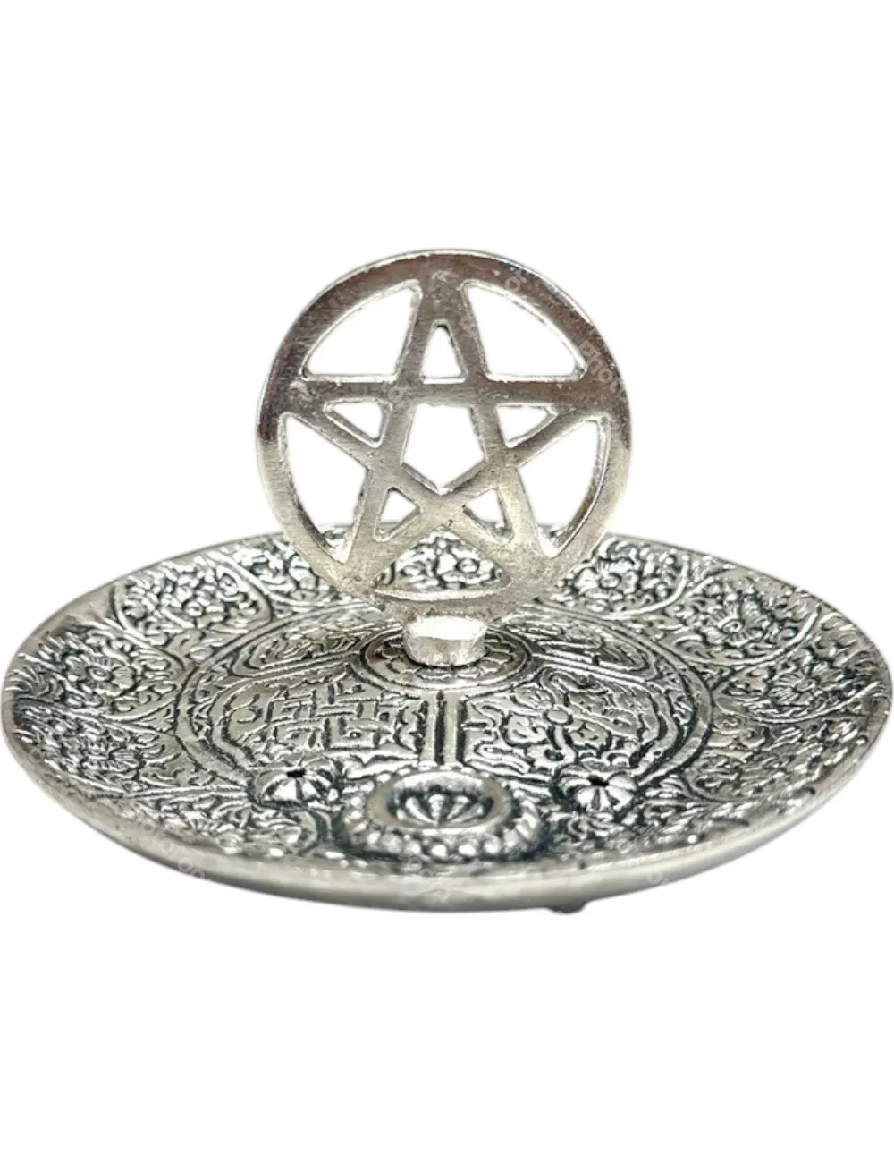 SIH-27: Aluminum Incense Holder - Pentacle Round