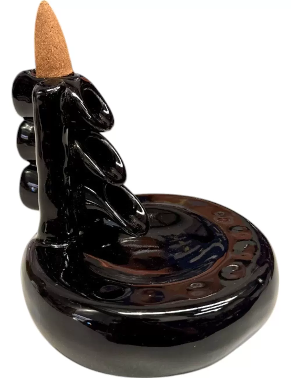 SBH-4 : Ceramic - Waterfall Backflow Smoke Incense Burner - Box includes a free Pack of Backflow Cones