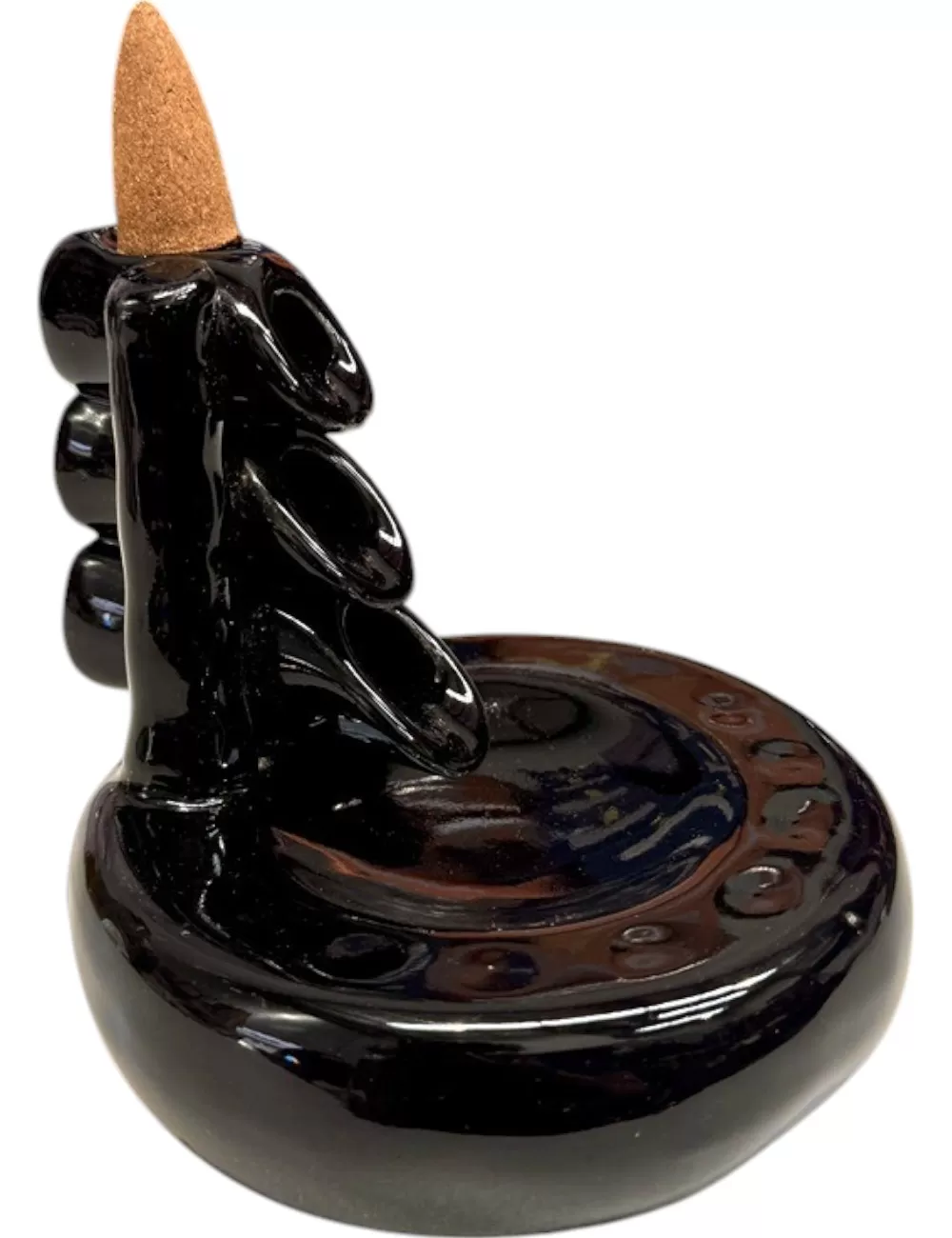 SBH-4 : Ceramic - Waterfall Backflow Smoke Incense Burner - Box includes a free Pack of Backflow Cones