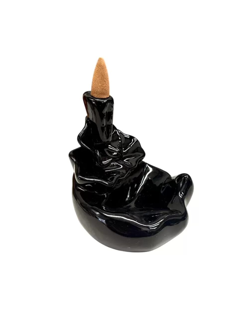 SBH-3 : Ceramic - Fountain Backflow Smoke Incense Burner - Box includes a free Pack of Backflow Cones
