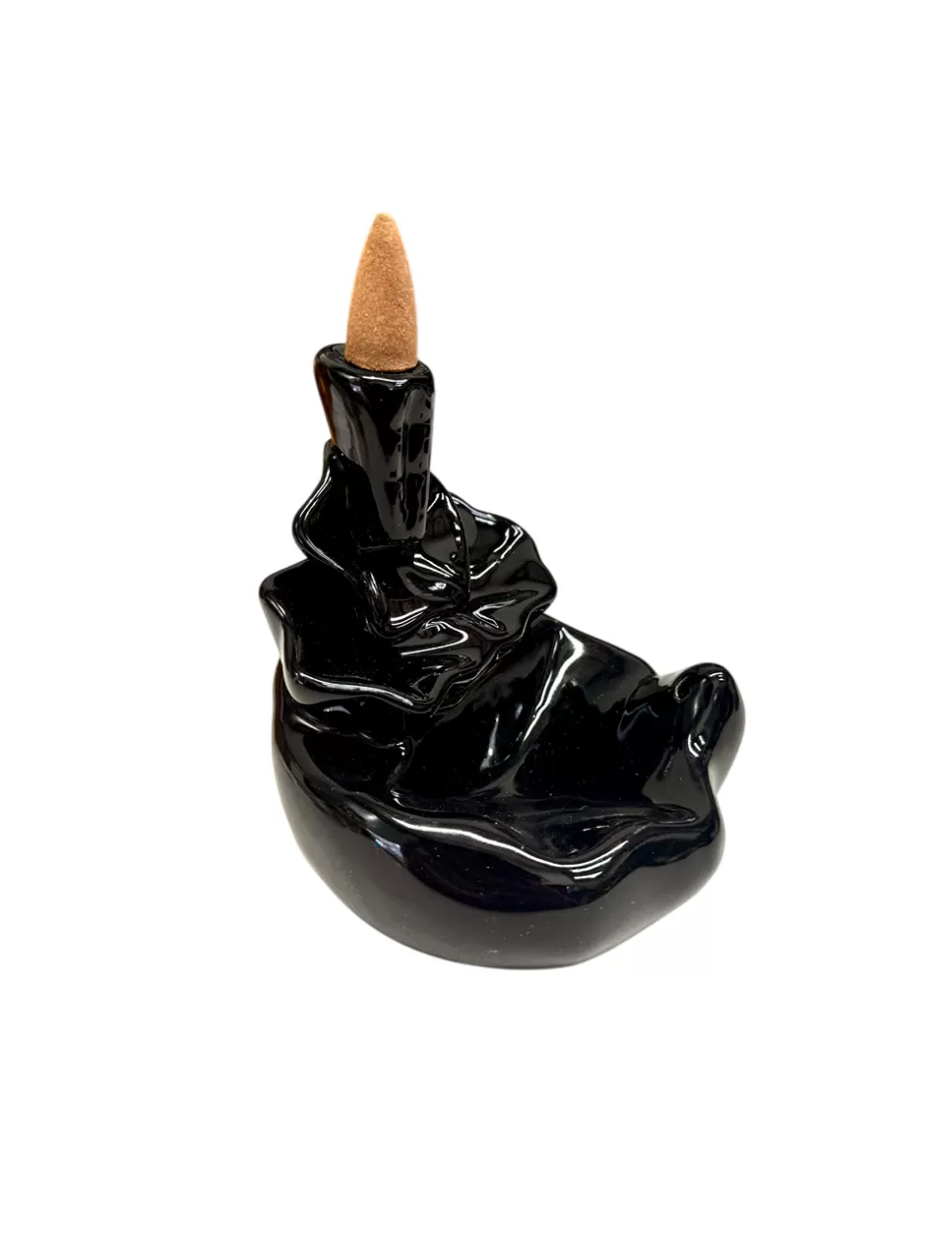 SBH-3 : Ceramic - Fountain Backflow Smoke Incense Burner - Box includes a free Pack of Backflow Cones