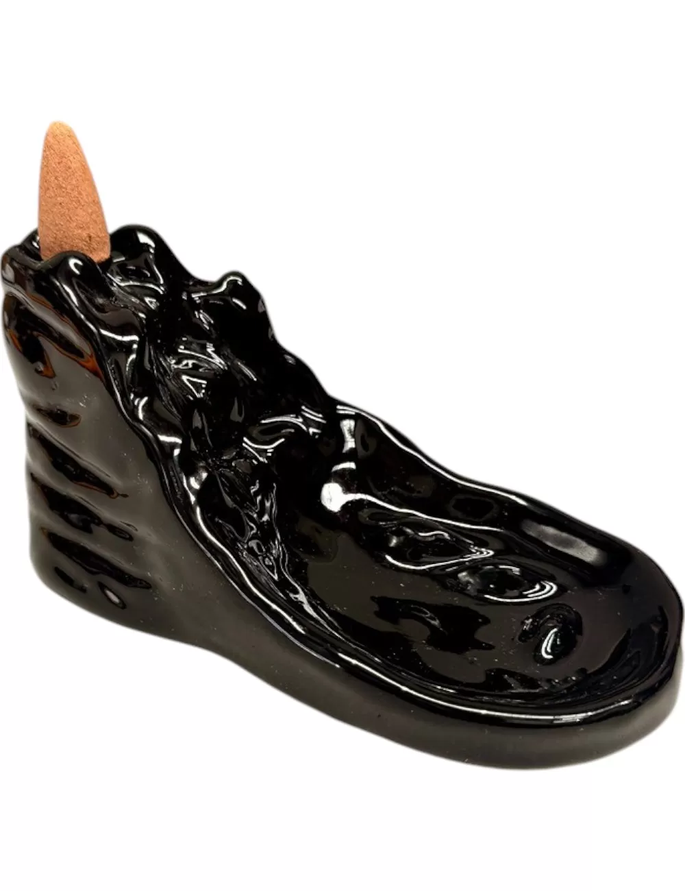 SBH-2 : Ceramic - Waterfall Mountain Backflow Smoke Incense Burner - Box includes a free Pack of Backflow Cones