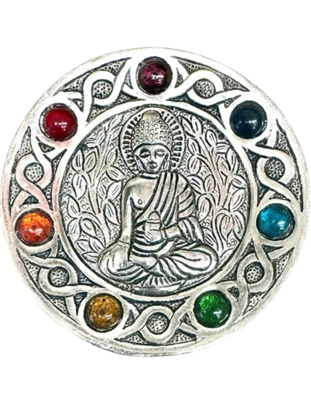 TBD: Aluminum Incense Burner - Buddha With 7 Chakra Beads