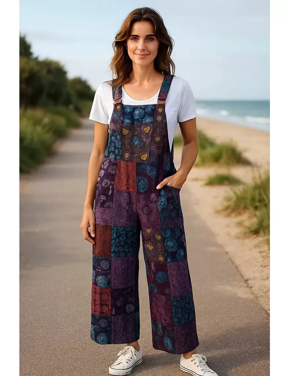 SF-64 : Patchwork Knee Length Dungarees
