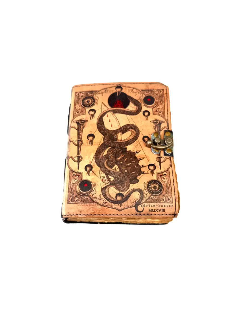 Antique Handmade : Snake Print Leather Diary : 13X18 cms