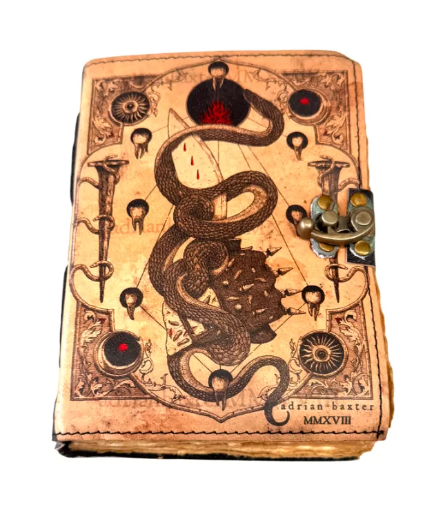 Antique Handmade : Snake Print Leather Diary : 13X18 cms