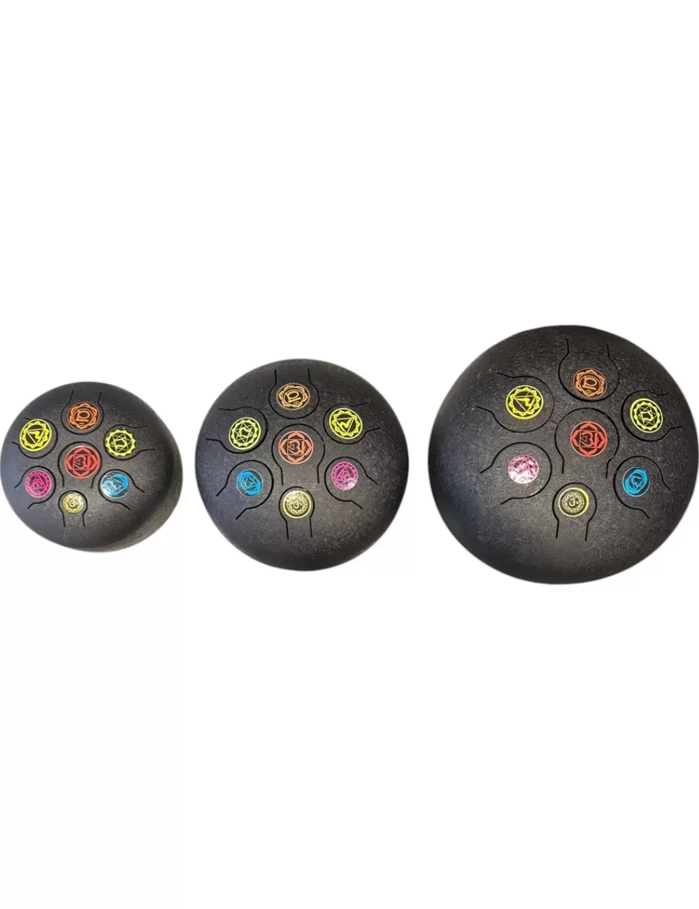 7-Chakra Black HAPI Drum - Set of 3 Sizes