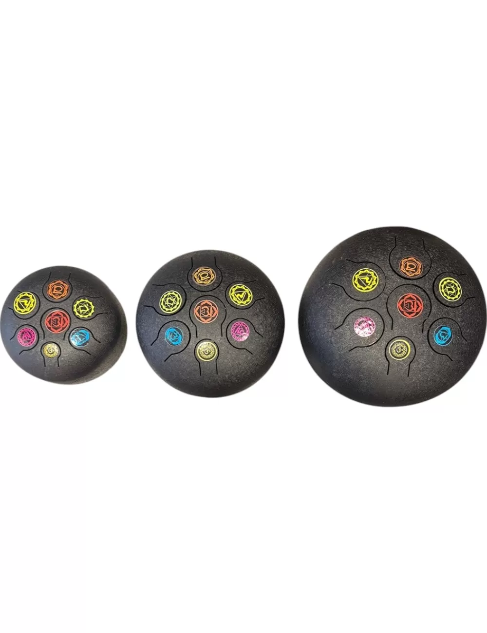 7-Chakra Black HAPI Drum - Set of 3 Sizes