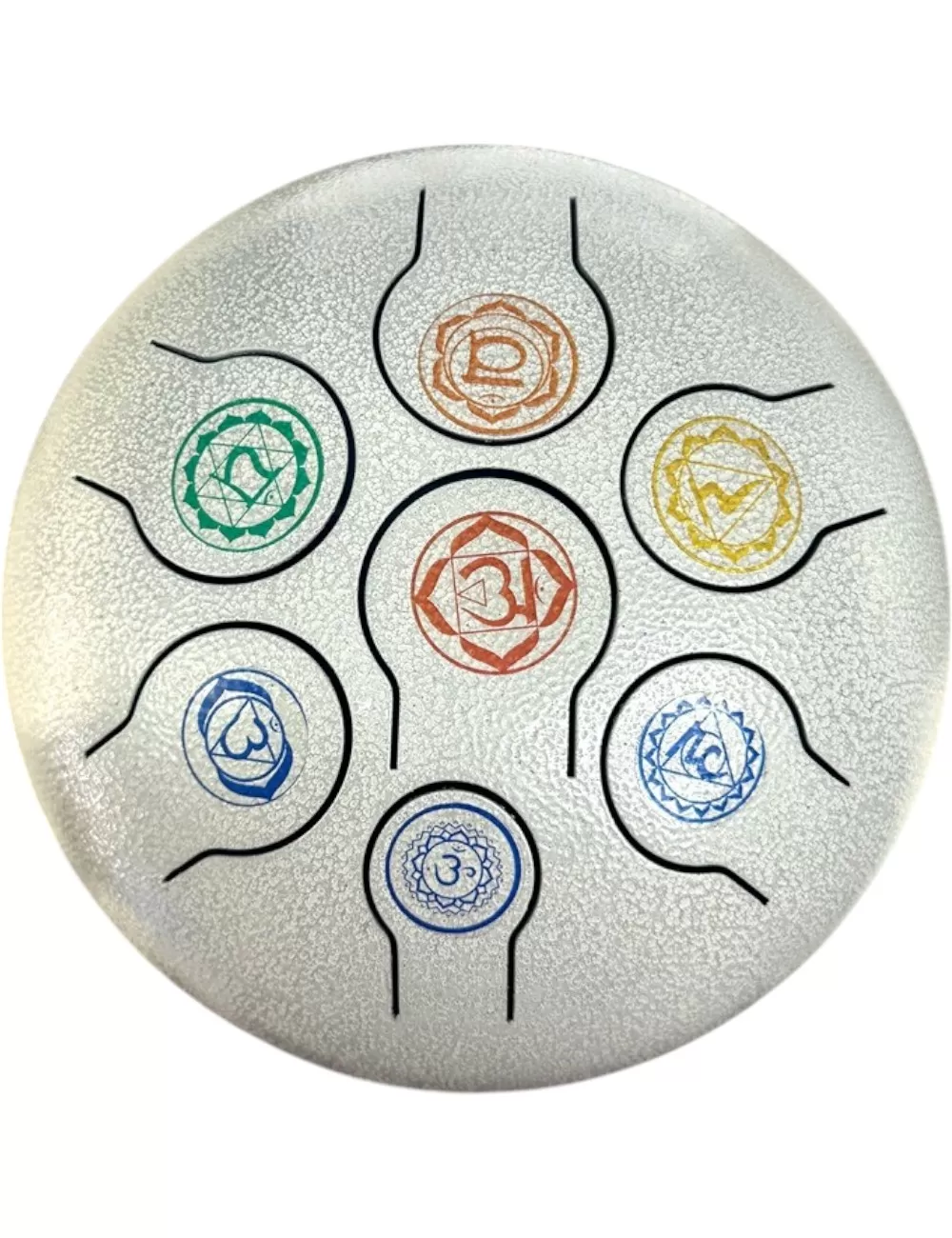 7 Chakra White HAPI Drum - Large - 10 inches