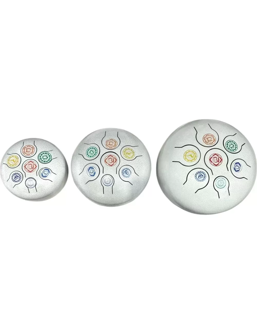 7 Chakra White HAPI Drum - Set of 3 Sizes