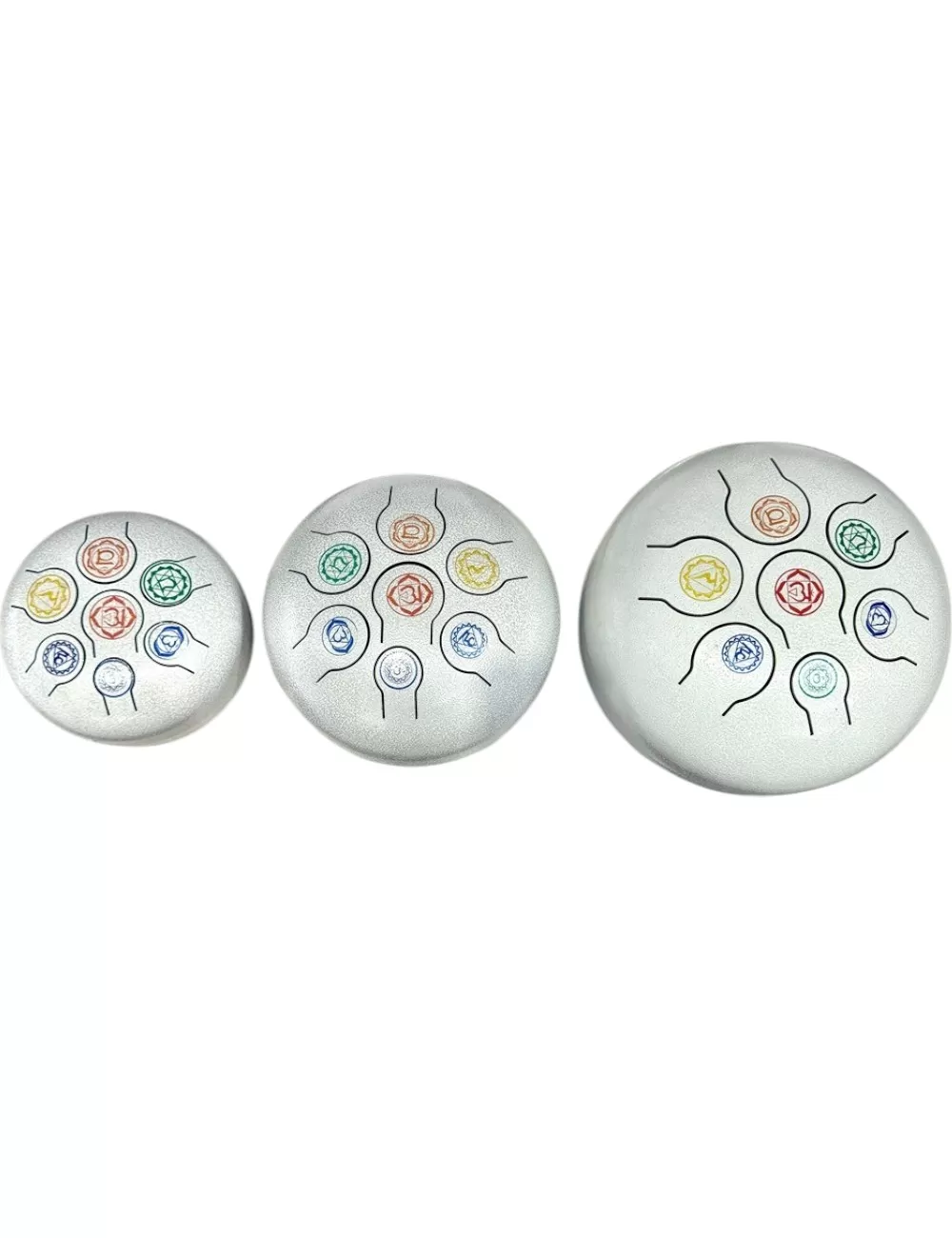 7 Chakra White HAPI Drum - Set of 3 Sizes