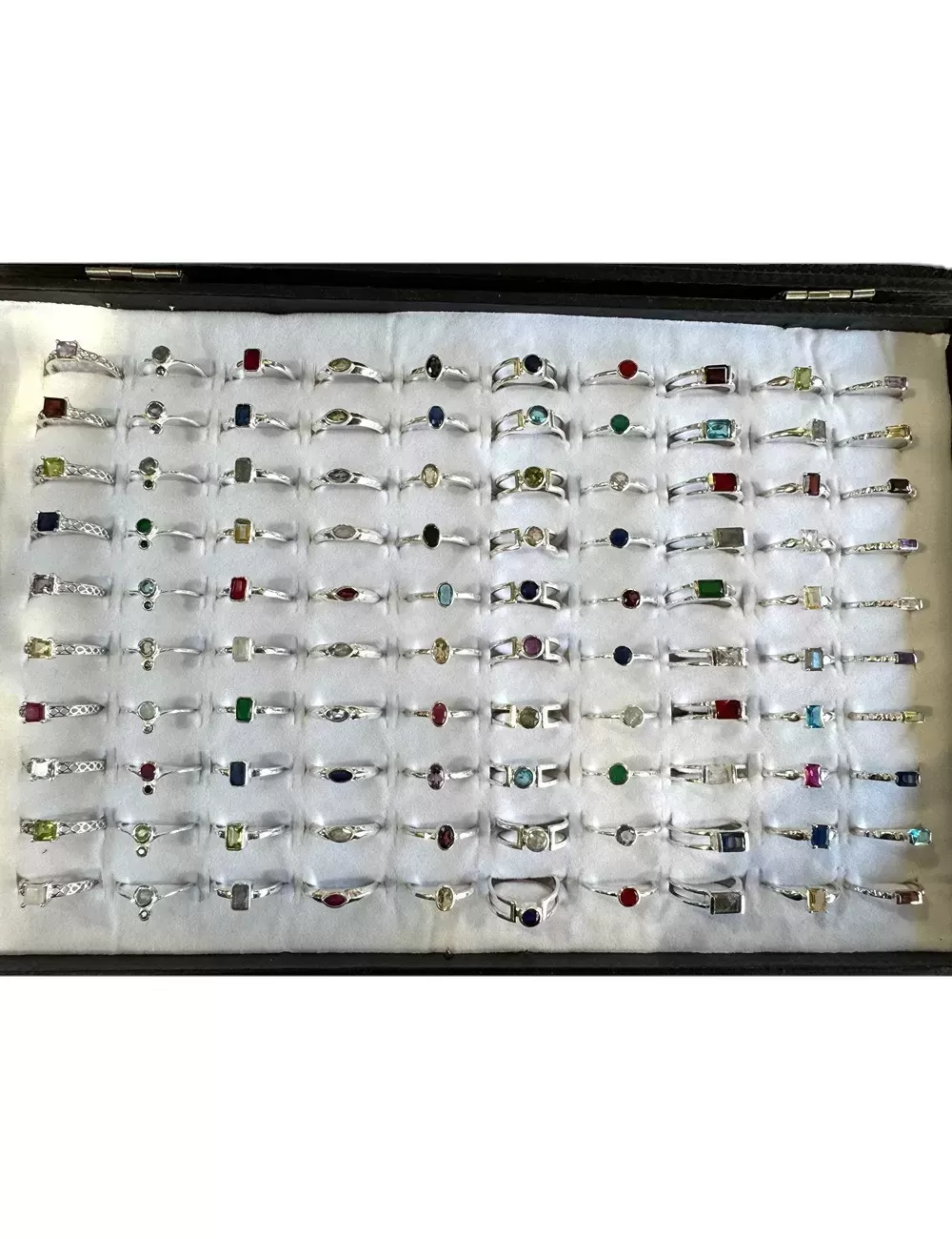 Tray 4 : Box of 100 Rings - Assorted Silver Color Rings