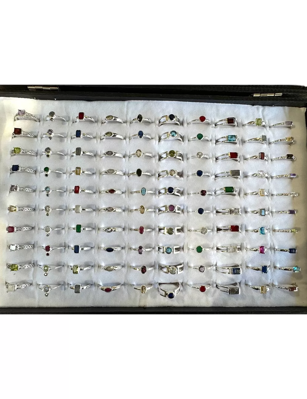 Tray 4 : Box of 100 Rings - Assorted Silver Color Rings