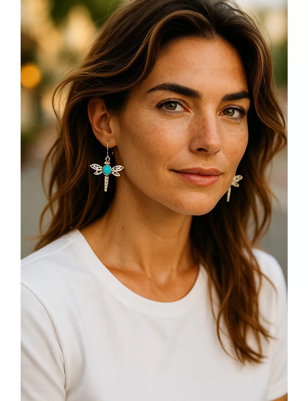 KEJ-32 : Dragon Fly Stone Earrings