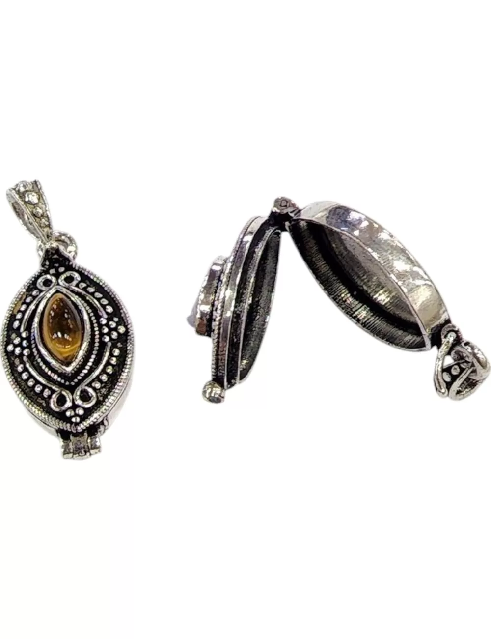 KPA-01 : Carved Poison Pendant : Assorted Stones