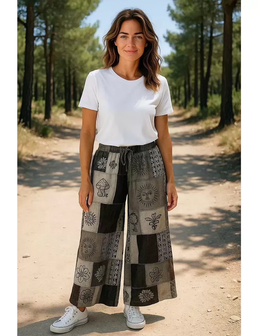 SF-91 : Block Print Patchwork Cotton Trousers