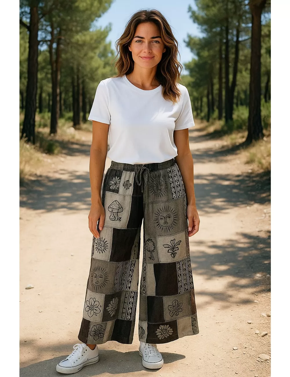 SF-91 : Block Print Patchwork Cotton Trousers
